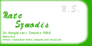 mate szmodis business card